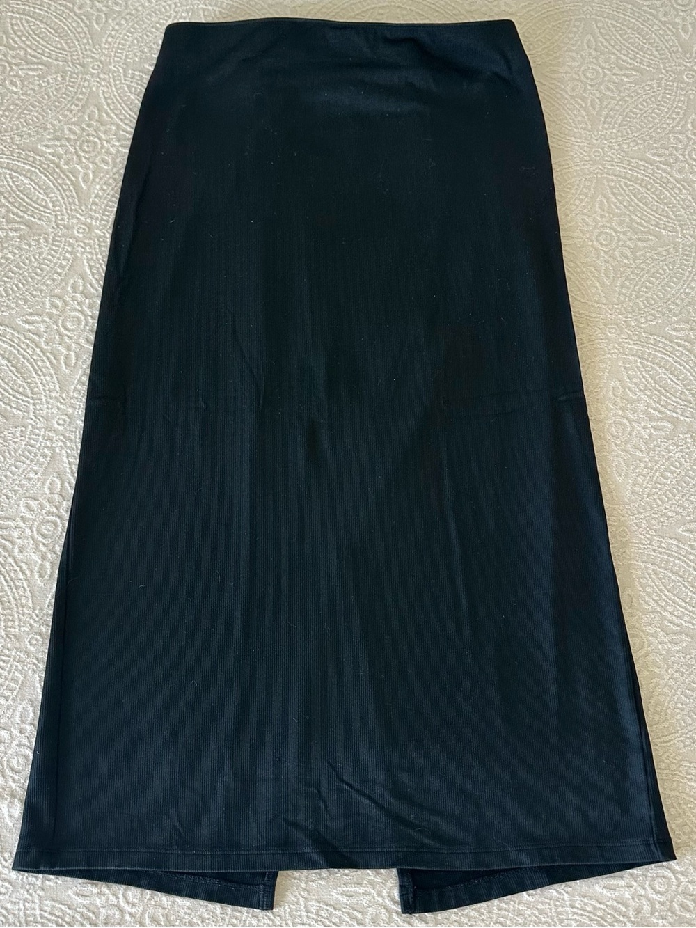 Ladies Wild Fable Ribbed Black Maxi Midi Straight Skirt Large Xl